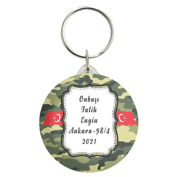 Kamuflaj Desenli Türk Bayraklı Anahtarlık