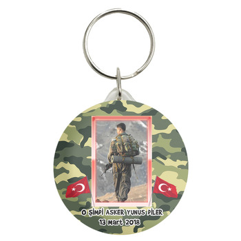Kamuflaj Türk Bayrağı Temalı Anahtarlık