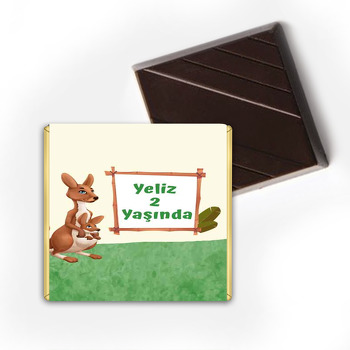 Kanguru Temalı Çikolata Sargısı
