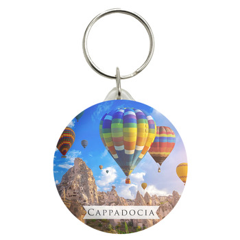 Kapadokya Balonlar ile Şehirler Temalı Anahtarlık