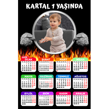 Kara Kartal Temalı Takvim Magnet