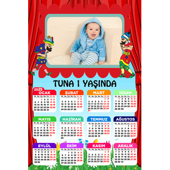 Karagöz ve Hacivat Temalı Takvim Magnet