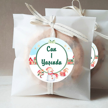 Kardan Adam ile Yılbaşı Evleri Temalı Sticker