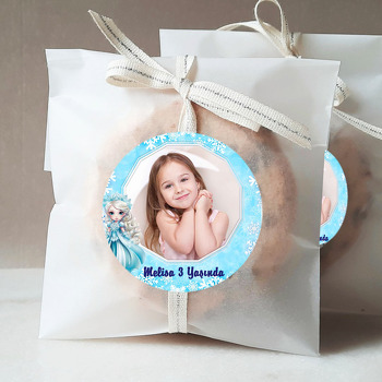 Karlar Kraliçesi Elsa Mavi Temalı Resimli Sticker
