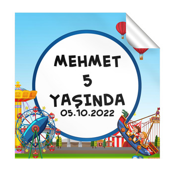 Karnaval Temalı Kare Parti Etiket