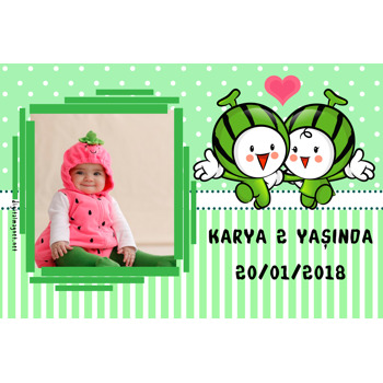Karpuz Temalı Doğum Günü Magnet