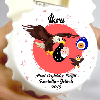 Kartal Temalı Resimli Kapak Şekilli Hoşgeldin Bebek Magnet Açacak
