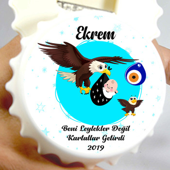 Kartal Temalı Resimli Kapak Şekilli Hoşgeldin Bebek Magnet Açacak