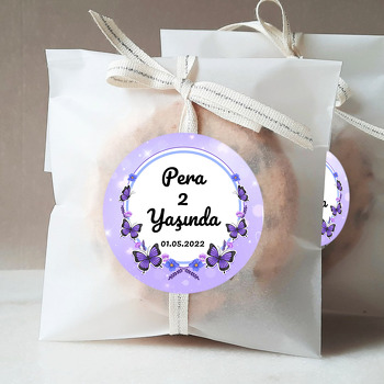 Kelebek ile Lavanta Temalı Sticker