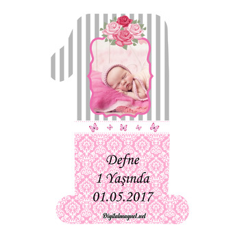 Kelebek  Temalı Doğum Günü Magnet