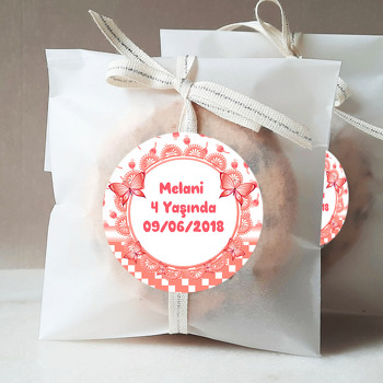  Kelebek Ve Nar Çiçeği Kırmızısı Temalı Sticker