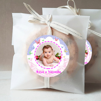 Kelebekler İkiz Çerçeve Temalı Resimli Sticker