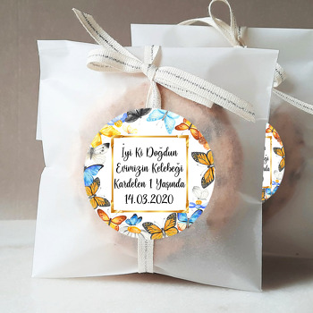 Kelebekler Temalı Doğum Günü Sticker
