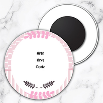 Kemik Temalı Daire Plastik Magnet