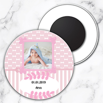 Kemik Temalı Resimli Daire Plastik Magnet