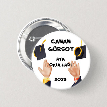 Kep Atan Eller Temalı İğneli Buton Rozet