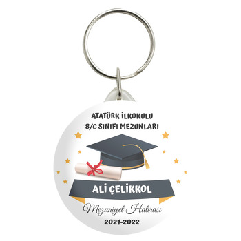 Kep ve Diploma Mezuniyet Hatırası Temalı Anahtarlık