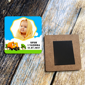 Kepçe Temalı Ahşap Magnet