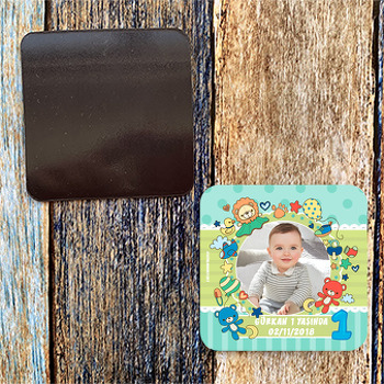 Kırmızı Ayı Temalı 1 Yaş Doğum Günü Magnet