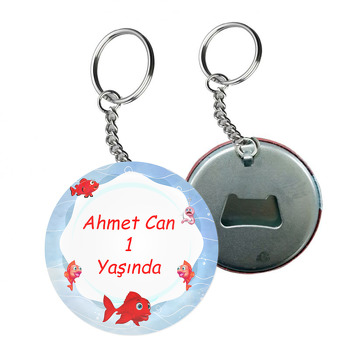 Kırmızı Balık Temalı Arkası Açacak Anahtarlık