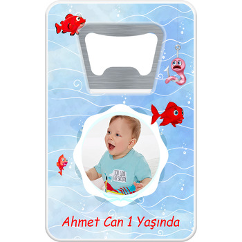 Kırmızı Balık Temalı Dikdörtgen Magnet Açacak