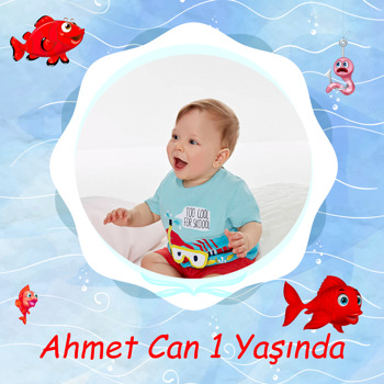 Kırmızı Balık Temalı Kare Afiş