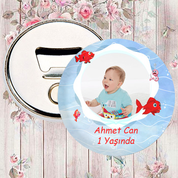 Kırmızı Balık Temalı Resimli Magnet Açacak