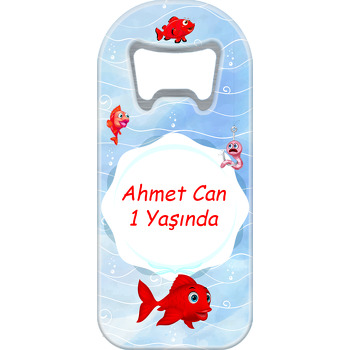 Kırmızı Balık Temalı Uzun Resimli Magnet Açacak