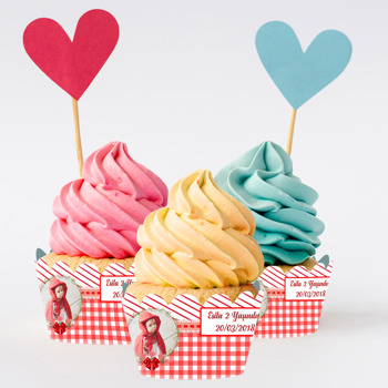 Kırmızı Başlıklı Kız ve Kurt Temalı Cupcake Sargısı