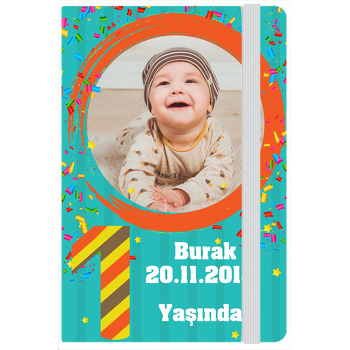 Kırmızı Çerçeve ve Parti Temalı Doğum Günü Kişiye Anı Özel Defter