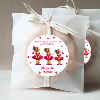 Kırmızı Elbiseli Balerin Kardeşler Temalı Sticker