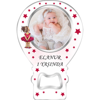 Kırmızı Elbiseli Balerin Temalı Resimli Balon Magnet Açacak