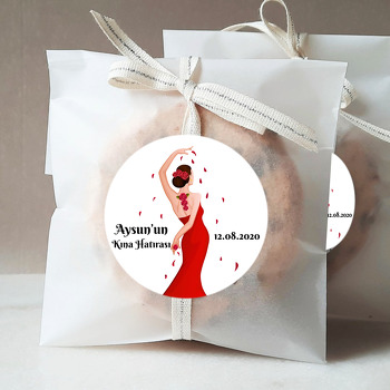 Kırmızı Elbiseli Gelin Kınası Temalı Sticker