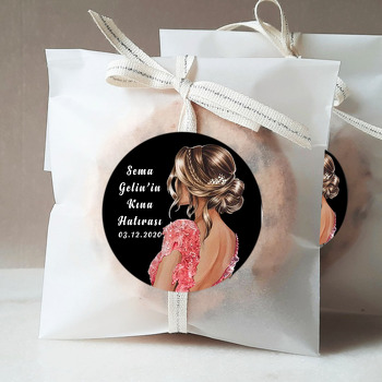 Kırmızı Elbiseli Gelin Temalı Sticker