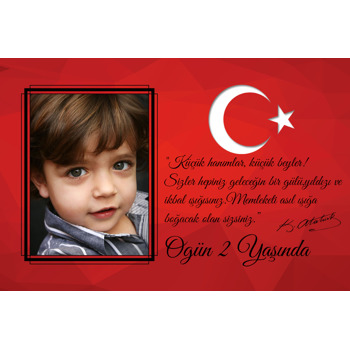 Kırmızı Geometrik Türk Bayrağı Temalı Magnet