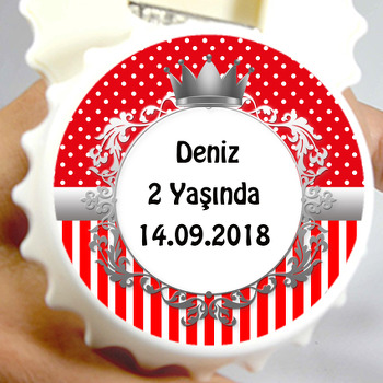 Kırmızı Gümüş Temalı Kapak Şekilli Magnet Açacak