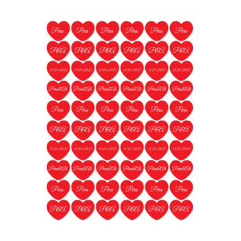 Kırmızı Kalp Temalı Şekilli Sticker
