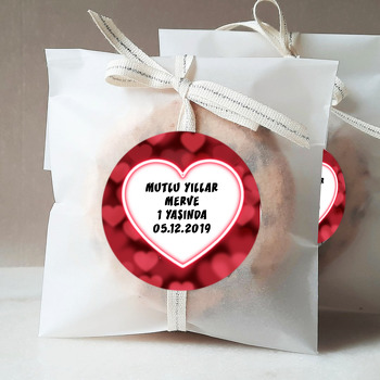 Kırmızı Kalp Temalı Sticker