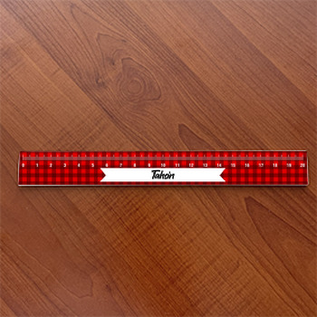 Kırmızı Kareli Desen Temalı Hediyelik Cetvel