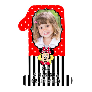 Kırmızı Minnie Mouse Doğum Günü Magnet