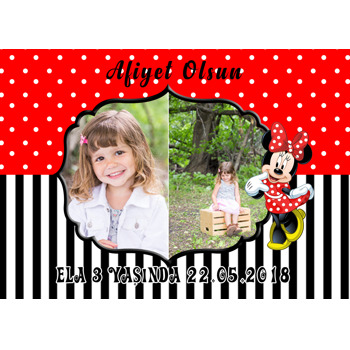 Kırmızı Minnie Mouse Temalı Doğum Günü Amerikan Servis
