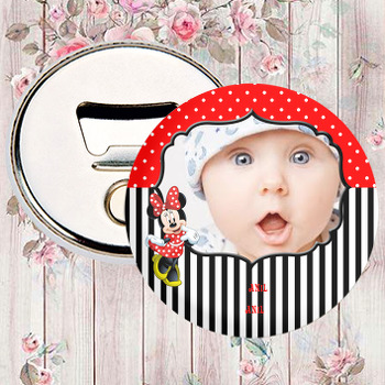 Kırmızı Minnie Mouse Temalı Fotoğraflı Magnet Açacak