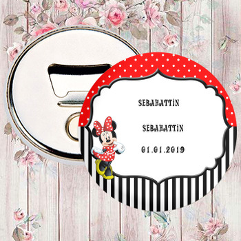 Kırmızı Minnie Mouse Temalı Magnet Açacak