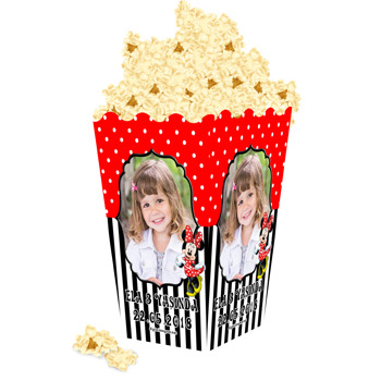 Kırmızı Minnie Mouse Temalı Popcorn Kutusu