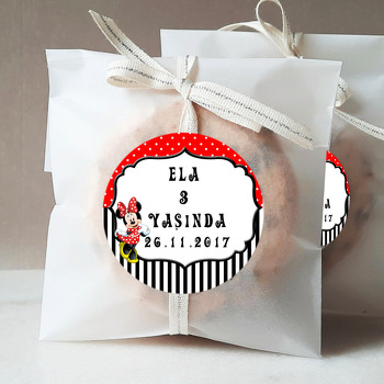Kırmızı Minnie Mouse Temalı Sticker