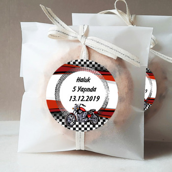 Kırmızı MotorsikletTemalı Sticker