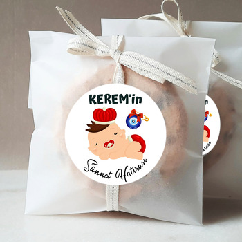 Kırmızı Şapkalı Sünnet Prensi ile Nazar Boncuğu Temalı Sticker