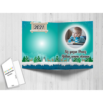 Kış Mevsimi Temalı Anı Kartı