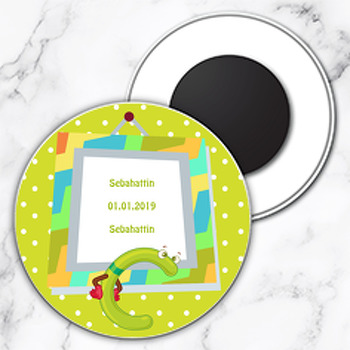 Kişiye Özel C Harfi Temalı Daire Plastik Magnet