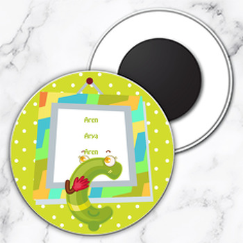 Kişiye Özel Ç Harfi Temalı Daire Plastik Magnet